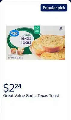 Walmart Great Value Garlic Texas Toast offer