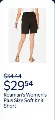 Walmart Roaman's Women's Plus Size Soft Knit Short offer