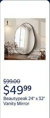 Walmart BEAUTYPEAK 24 x 32 Vanity Mirror Wall Wavy Mirror Bathroom Mirror Decor , Black offer