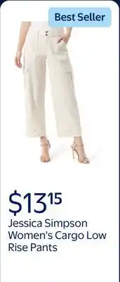Walmart Jessica Simpson Women's and Women's Plus Cargo Low Rise Pants offer