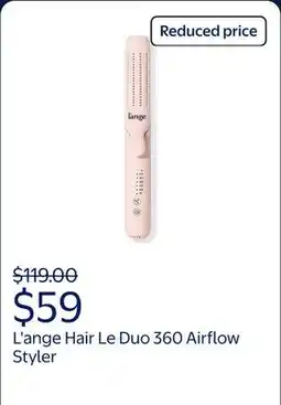Walmart L'ange Hair Le Duo 360 Airflow Styler, Titanium Flat Iron Hair Straightener (Blush) offer