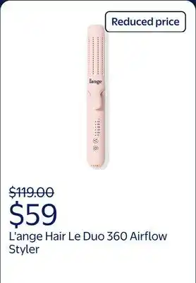 Walmart L'ange Hair Le Duo 360 Airflow Styler, Titanium Flat Iron Hair Straightener (Blush) offer