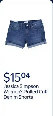 Walmart Jessica Simpson Womens Rolled Cuff Denim Shorts (Cintie, 2) offer