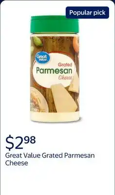 Walmart Great Value Grated Parmesan Cheese offer
