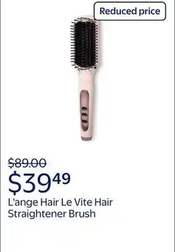 Walmart L'ange Hair Le Vite Hair Straightener Brush | Heated Hair Straightening Brush Flat Iron, Blush offer