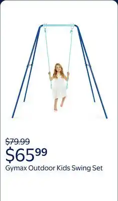 Walmart Gymax Outdoor Kids Swing Set Heavy Duty Metal A-Frame w/ Ground Stakes offer