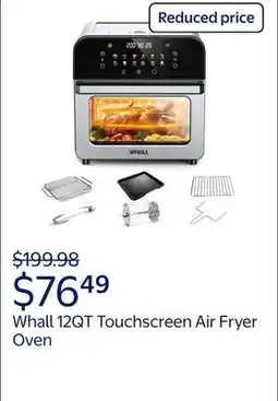 Walmart Whall 12QT Touchscreen Air Fryer Oven with 12 Pre-set Menus and Clear Window, Less Oil offer