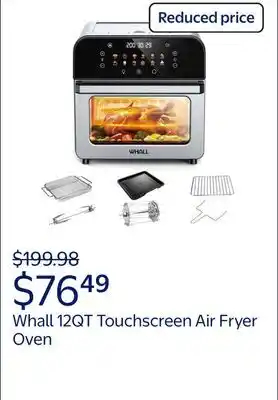 Walmart Whall 12QT Touchscreen Air Fryer Oven with 12 Pre-set Menus and Clear Window, Less Oil offer