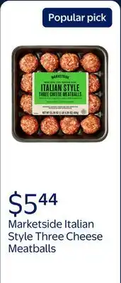 Walmart Marketside Italian Style Three Cheese Meatballs offer
