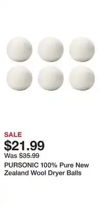 Nordstrom PURSONIC 100% Pure New Zealand Wool Dryer Balls offer