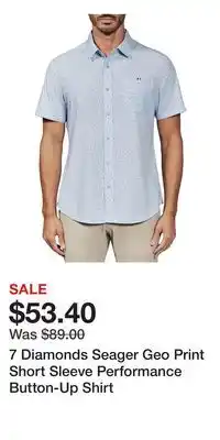 Nordstrom 7 Diamonds Seager Geo Print Short Sleeve Performance Button-Up Shirt offer