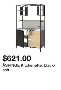 Ikea ÄSPINGE Kitchenette, black/ash offer