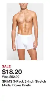 Nordstrom SKIMS 3-Pack 3-Inch Stretch Modal Boxer Briefs offer