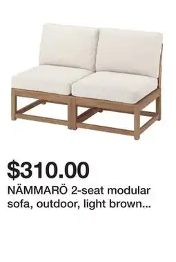 Ikea NÄMMARÖ 2-seat modular sofa, outdoor, light brown stained/Frösön/Duvholmen beige offer