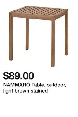 Ikea NÄMMARÖ Table, outdoor, light brown stained offer