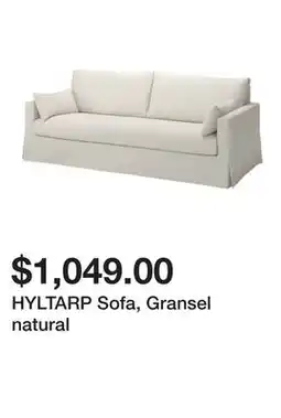 Ikea HYLTARP Sofa, Gransel natural offer