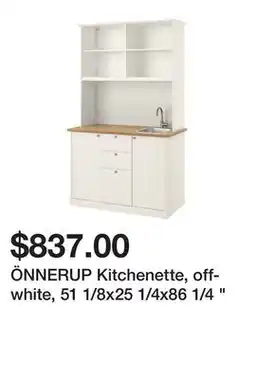 Ikea ÖNNERUP Kitchenette, off-white, 51 1/8x25 1/4x86 1/4 offer