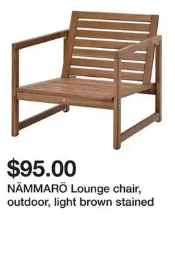 Ikea NÄMMARÖ Lounge chair, outdoor, light brown stained offer