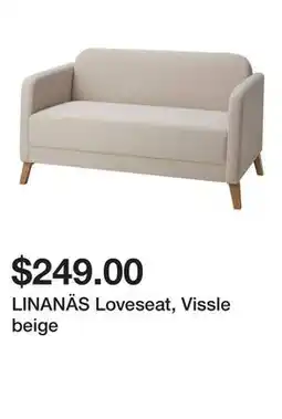 Ikea LINANÄS Loveseat, Vissle beige offer