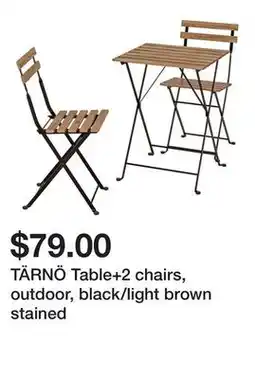 Ikea TÄRNÖ Table+2 chairs, outdoor, black/light brown stained offer