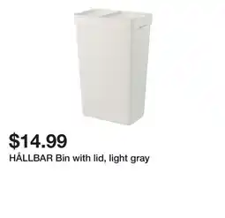 Ikea HÅLLBAR Bin with lid, light gray offer