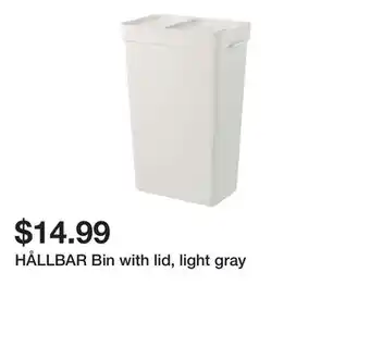 Ikea HÅLLBAR Bin with lid, light gray offer