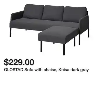 Ikea GLOSTAD Sofa with chaise, Knisa dark gray offer