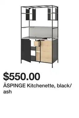 Ikea ÄSPINGE Kitchenette, black/ash offer