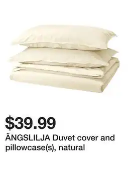 Ikea ÄNGSLILJA Duvet cover and pillowcase(s), natural offer