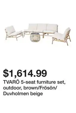 Ikea TVARÖ 5-seat furniture set, outdoor, brown/Frösön/Duvholmen beige offer