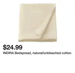 Ikea INDIRA Bedspread, natural/unbleached cotton offer