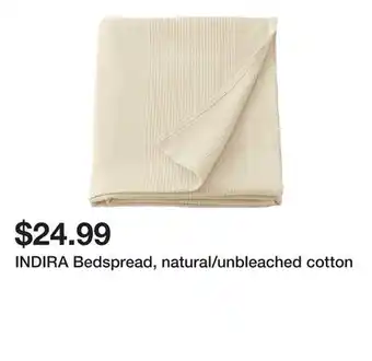 Ikea INDIRA Bedspread, natural/unbleached cotton offer