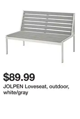 Ikea JOLPEN Loveseat, outdoor, white/gray offer