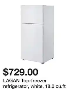 Ikea LAGAN Top-freezer refrigerator, white, 18.0 cu.ft offer