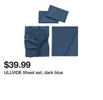 Ikea ULLVIDE Sheet set, dark blue offer