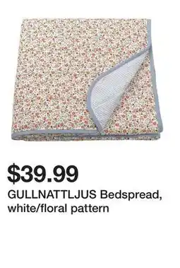 Ikea GULLNATTLJUS Bedspread, white/floral pattern offer
