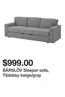 Ikea BÅRSLÖV Sleeper sofa, Tibbleby beige/gray offer