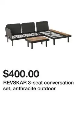 Ikea REVSKÄR 3-seat conversation set, anthracite outdoor offer