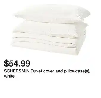 Ikea SCHERSMIN Duvet cover and pillowcase(s), white offer