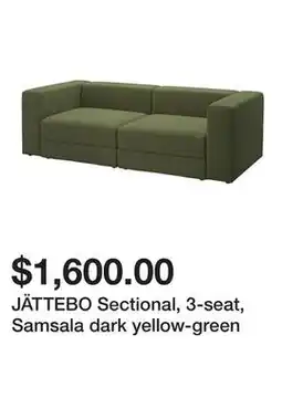Ikea JÄTTEBO Sectional, 3-seat, Samsala dark yellow-green offer