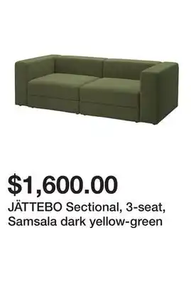Ikea JÄTTEBO Sectional, 3-seat, Samsala dark yellow-green offer