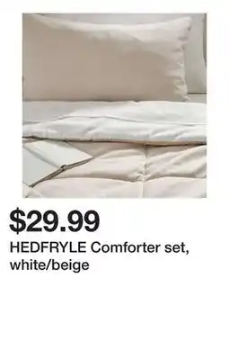 Ikea HEDFRYLE Comforter set, white/beige offer