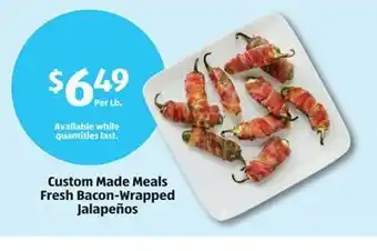 Aldi Custom made meals fresh bacon-wrapped jalapeños offer