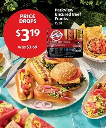 Aldi Parkview uncured beef franks offer