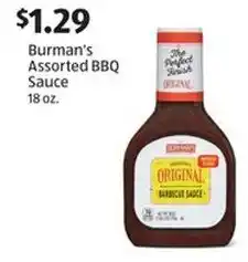 Aldi Burman's assorted bbq sauce offer