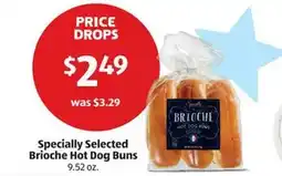 Aldi Specially selected brioche hot dog buns offer