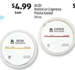 Aldi Aldi rotini or caprese pasta salad offer