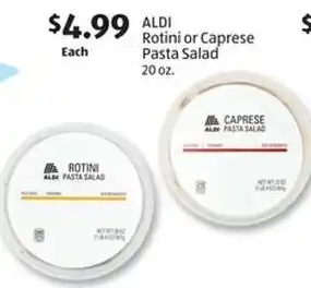 Aldi Aldi rotini or caprese pasta salad offer