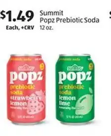Aldi Summit popz prebiotic soda offer