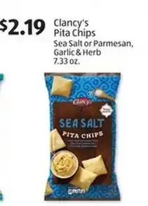 Aldi Clancy's pita chips sea salt or parmesan, garlic & herb offer